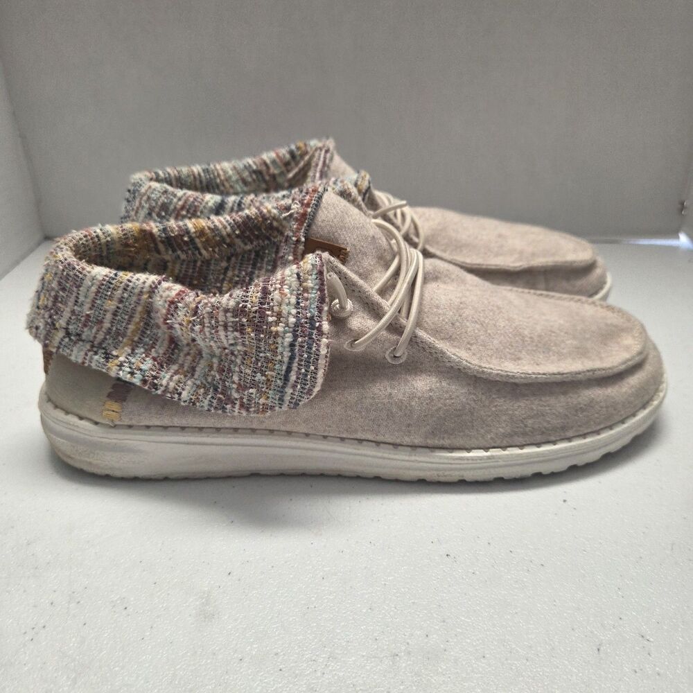 Hey Dude Women Size 9 Wendy Fold Baja Boot Slip On Casual Shoes Cream Beige